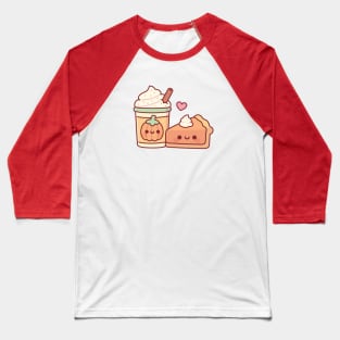 Cute Pumpkin Spice Latte and Pumpkin Pie Baseball T-Shirt